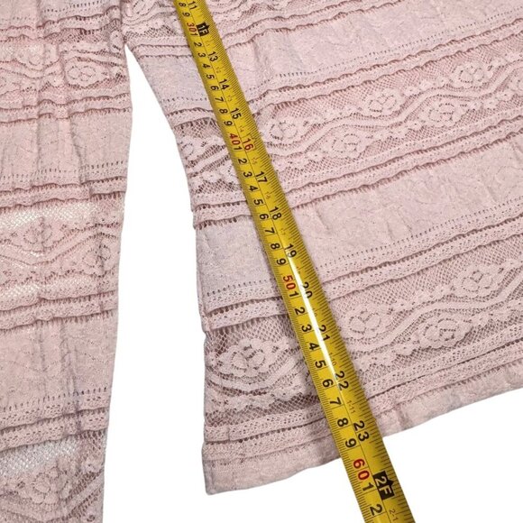VTG Y2K BEBE  Lace Top Sz.M Petal Pink Stretch Coquette Romantic Victorian Boho - Picture 7 of 11
